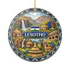 Lesotho Ornament  Ceramic Travel Decoration or Souvenir
