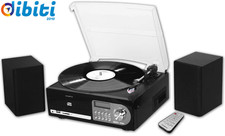 Giradischi 33/45/78 Giri, Lettore CD/MP3, Cassetta, Ingresso USB/SD Recorder, Ne