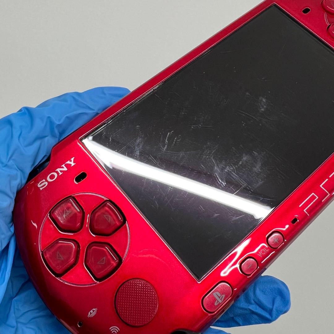 SONY PSP-3000 Red Console Tested Working With Pro Yakyu Spirits 2013&8GB Memory