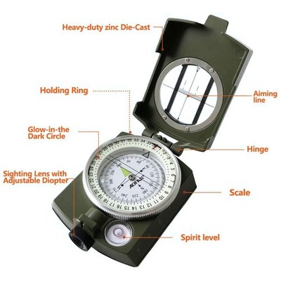 Shakeproof Camping Compass with Distance Calculator