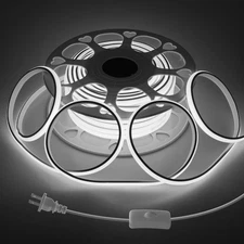 65 6 Ft Cob LED Strip Light Waterproof One Roll 6000K Daylight White LED Rope...