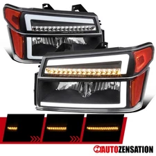 Fit 2004-2012 Colorado Canyon Black LED DRL Headlights+Corner Sequential Signal