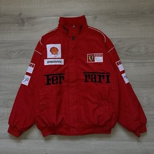 Ferrari Vintage Racing Ferrari F-1 Formula 1 Jacket Red Bomber Rare Mens Size:L