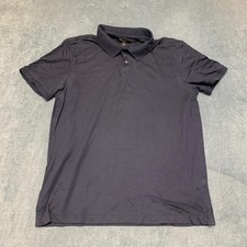 Banana Republic Polo Shirt Mens Large Black Cotton Luxury Touch Performance