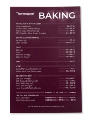 Backtemperaturführung Magnet Magnet Kuchen Brot Marmelade Schokolade 100 x 150 mm