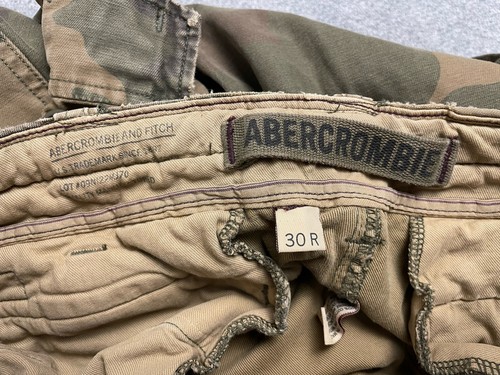 Vintage 90s Y2K Abercrombie & Fitch Paratrooper Baggy Camo Cargo Pant 32x28 - Bild 15 von 20