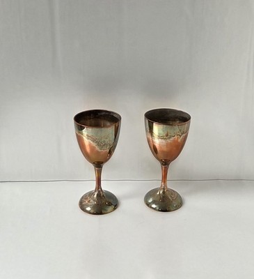 2 x Vintage schwere Metallkelche von International Silver Co