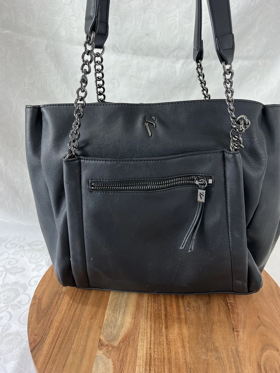 Simply Vera Wang Rockbridge Tote Bag Black Polyester Bag GOOD