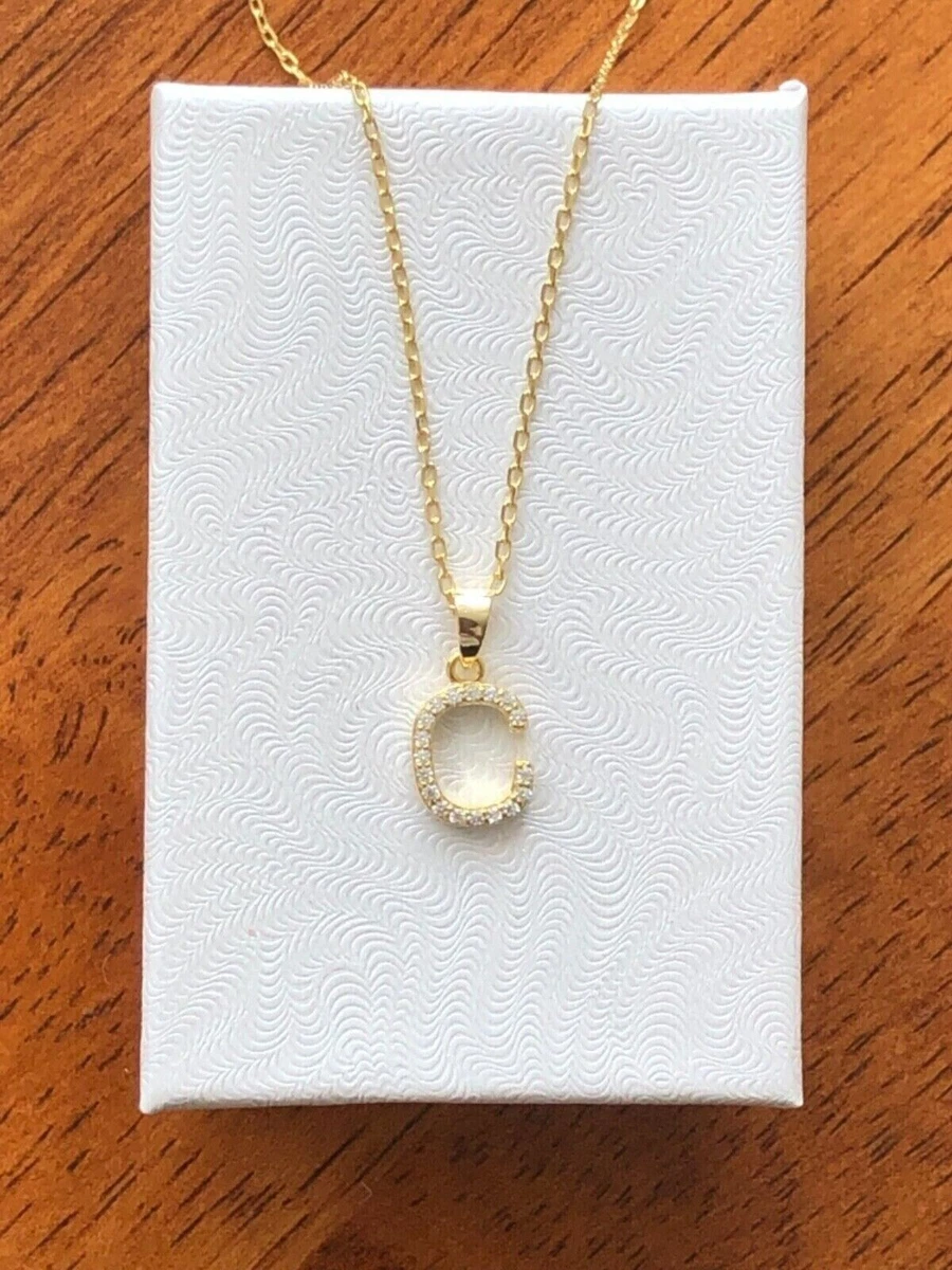 C initial necklace silver shop