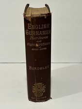Antique Charles W Bardsley English Surnames Their Sources & Significations Book