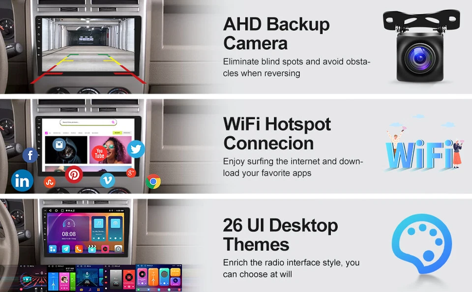 10.1'' Car Radio Stereo 4+32G Android 13 GPS For Jeep Patriot Compass 2006-2010 Foto 4 de 4