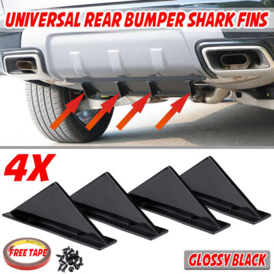 4x Universal Auto Heckstoßstange Diffusor Shark Fin Heckdiffusor Spoiler Schwarz