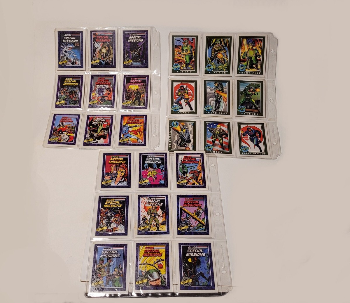 GI Joe Trading Cards Set Series 1, 46 to 54, 91 to 97, 100 to 108