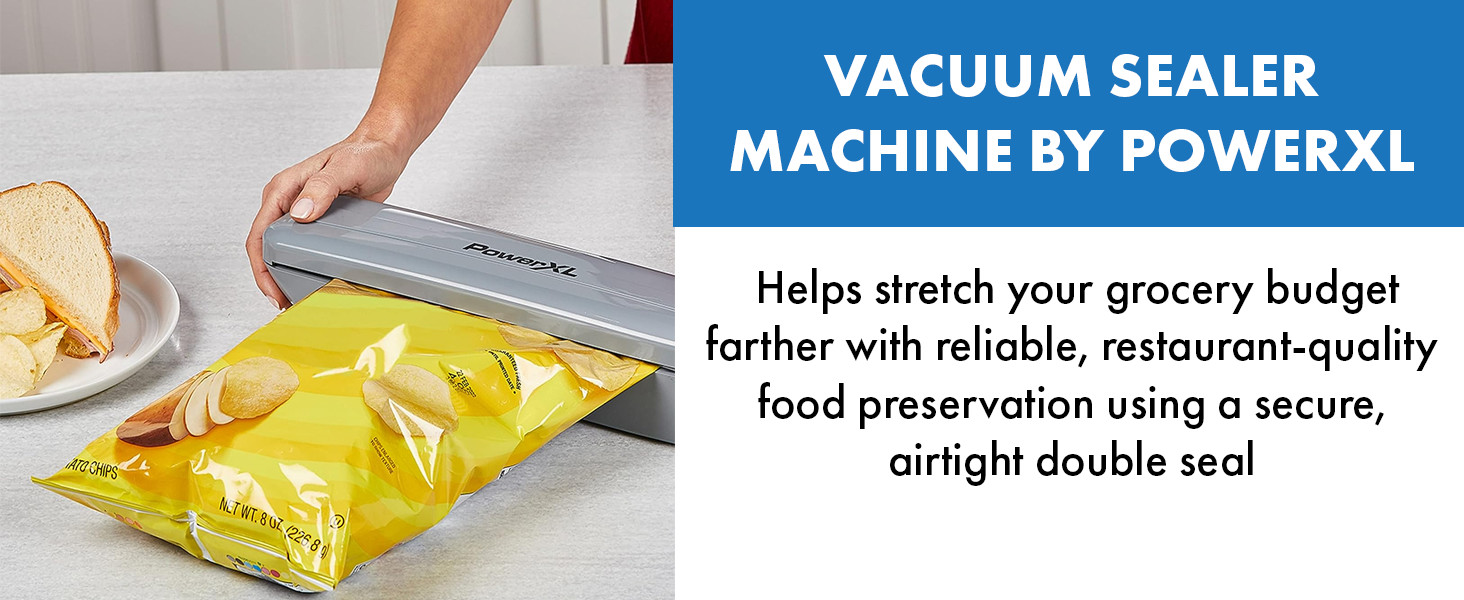 PowerXL Duo NutriSealer Food Vacuum Sealer,Machine w/Vacuum Seal Bags