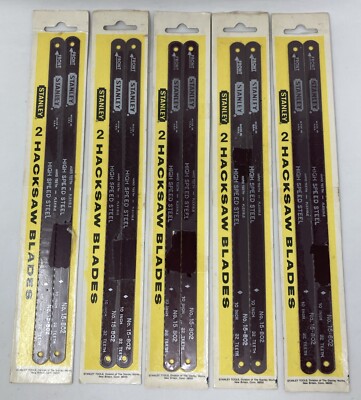 (5) VTG Stanley Hard Teeth Flexible 2 Pk Hacksaw Blades No.15-902 10in. 32 Teeth
