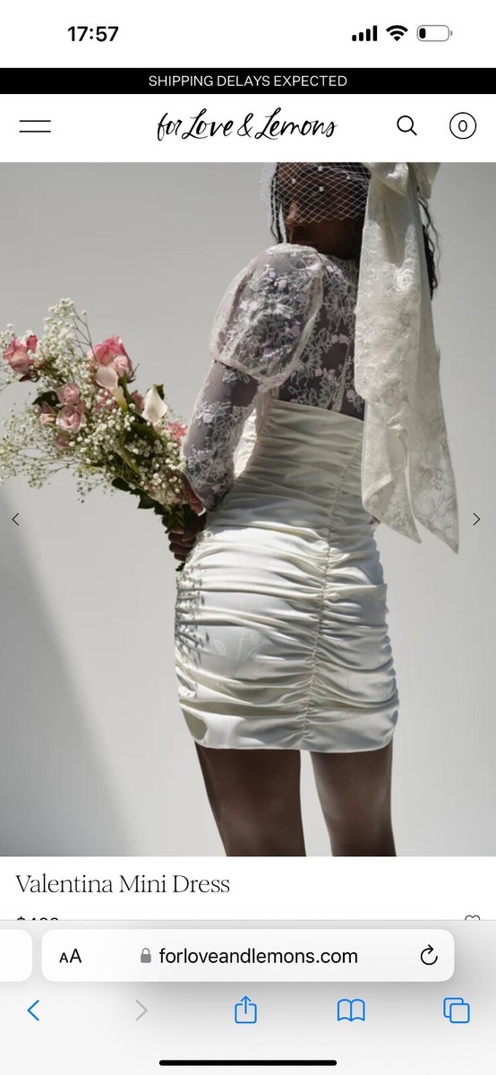 for love and lemons valentina mini dress NWT $295 For Love & Lemons Valentina Mini Dress (XS) SOLD OUT! Crochet Insets