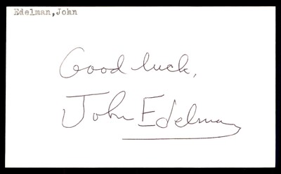 John Edelman Baseball Signed Index Card Auto Autograph (no COA) *e2