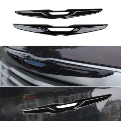 Black Front & Rear Car Logo Badge Emblem Decor Cover Trim For Chrysler 300 2015+
