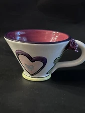 EUC Tika Home ETC Raised Heart And Flower Tea Cup