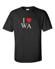 I Heart Love WA Shirt Washington Evergreen State Black White Red T-shirt S-5XL