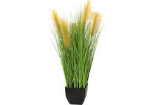 Künstliches Ufergras mit goldenen Blüten 95 cm Kunstpflanze Gras Künstlich Deko