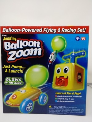 Balloon Zoom Balloon-Powered Flying & Racing Set As Seen on TV Brand New