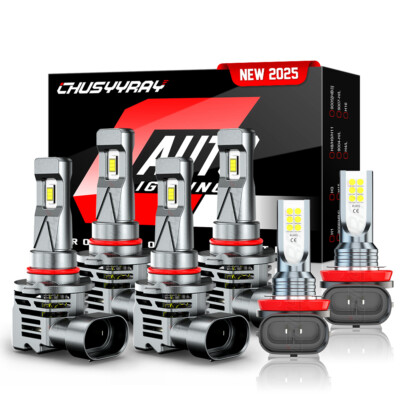for Mitsubishi Lancer 2008-2015 Combo 9005+9006 LED Headlight+H11 Fog Light Bulb