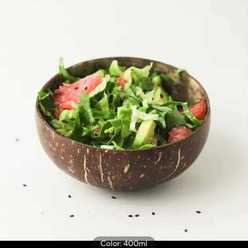 natural coconut bowl dinner set handmade wooden tableware wood spoon - Picture 4 of 6