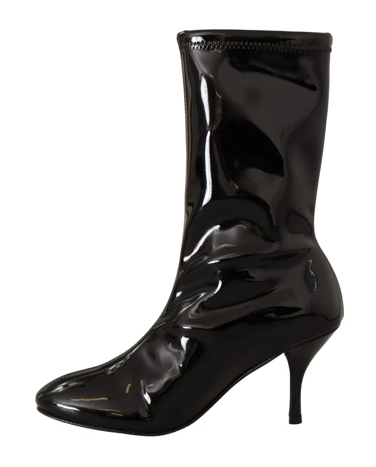 Botas De Tacón Alto De Cuero Patente Negro STUART WEITZMAN EU37 / US6.5 $1000 - Imagen 2 de 4