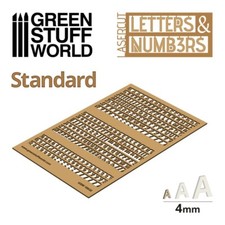 Letters and Numbers 4 mm STANDARD- Raised letter signs Miniature Bases