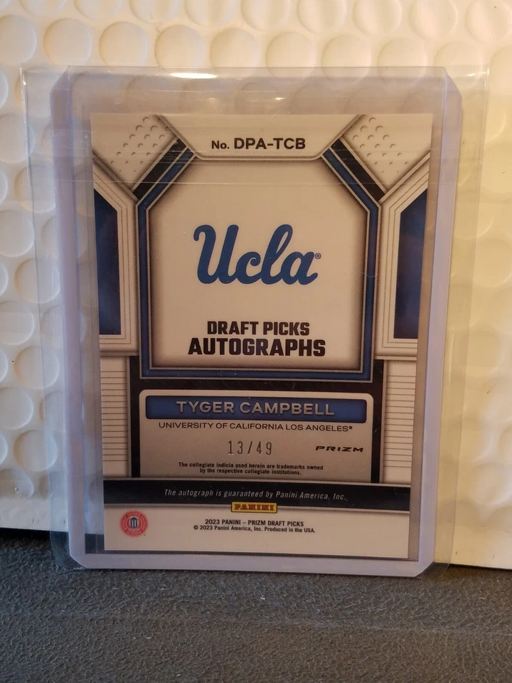 2023 Prizm Draft Basketball Tyger Campbell Orange Pulsar Auto/49 - Image 2 of 2