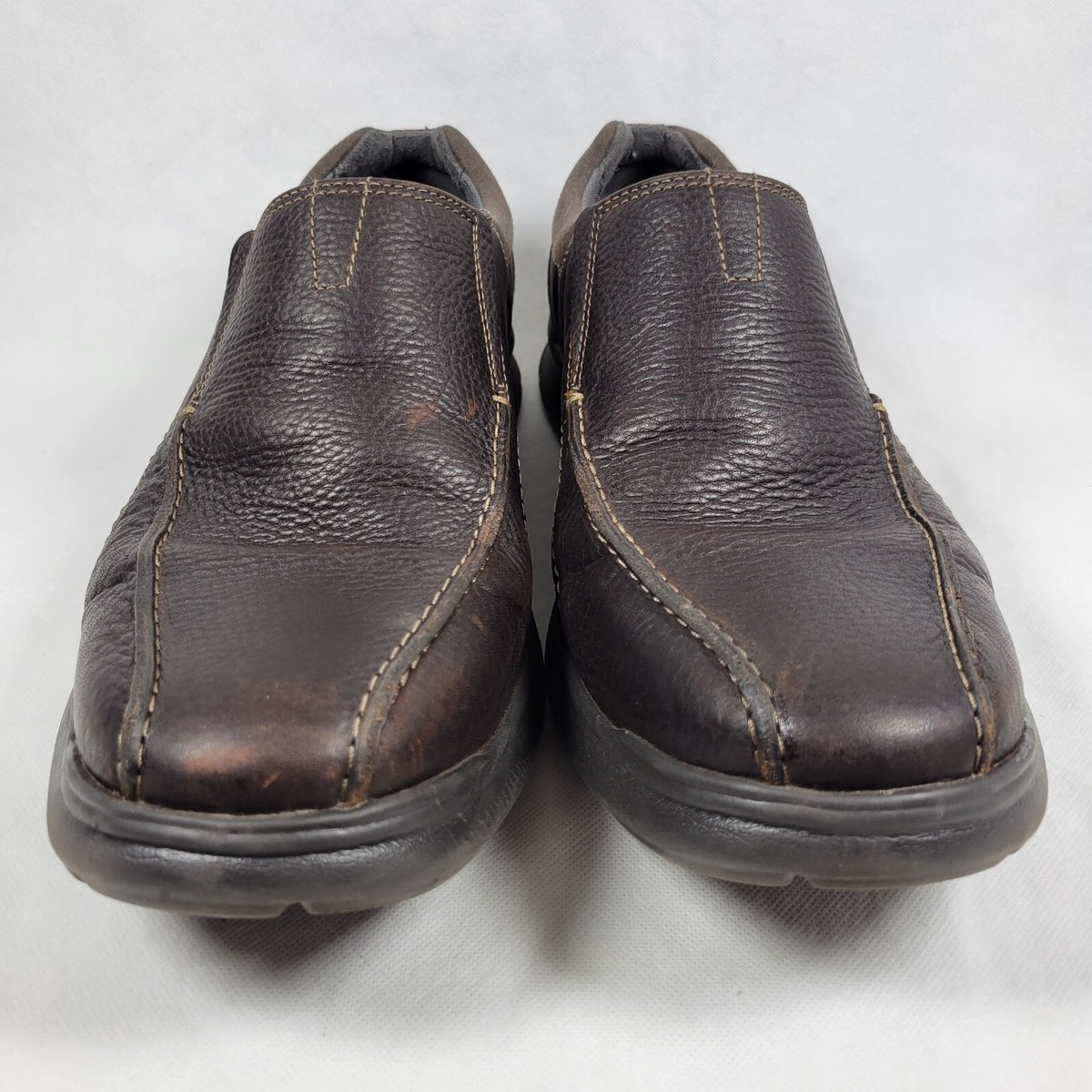 Clarks Men’s Brown Leather Soft Cushion Insole Slip-On Penny Loafers Size 8 Clarks Collection Driving Mocs Penny Loafers Mens 9 Casual  main image 3