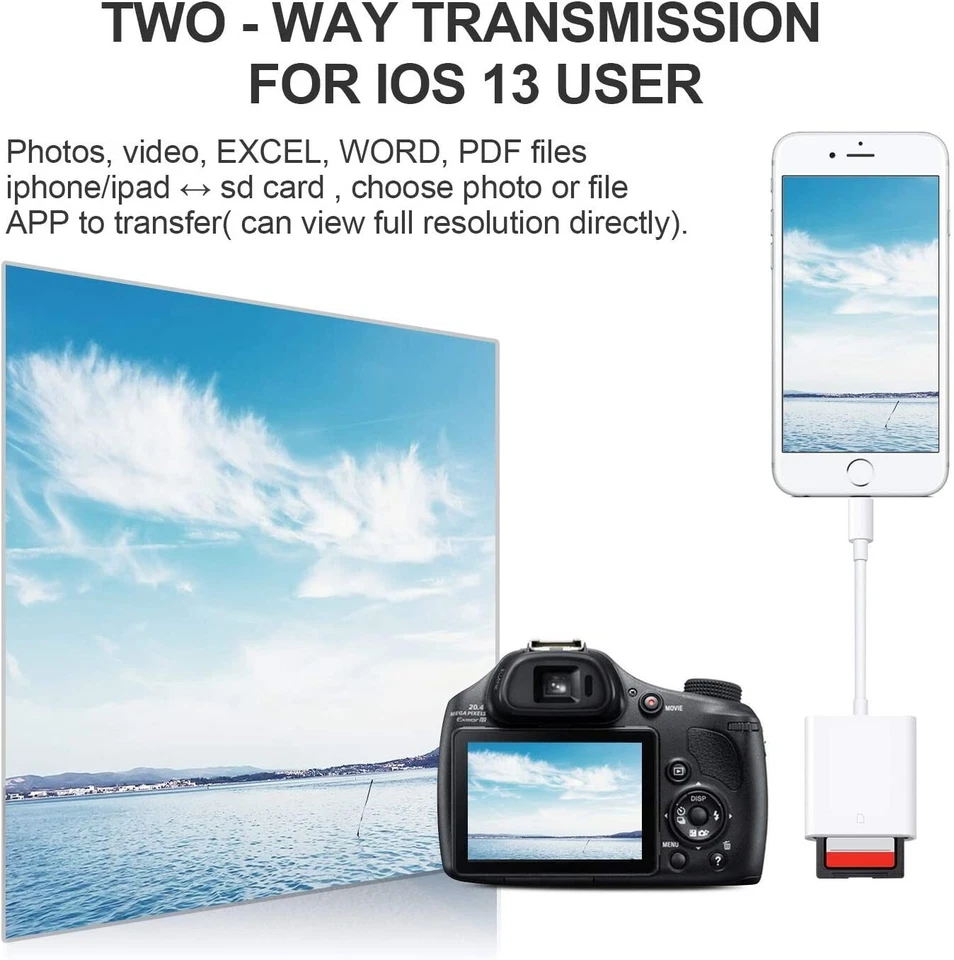 SD Card Camera Reader, Camera Card Viewer Reader SD Card Reader Adapter - Image 4 of 4