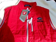 NWT Cutter & Buck vest, men's M, L, XL, red, nylon, Green Bay Packers, $190