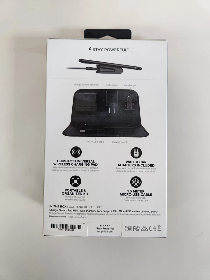NEW mophie Charge Stream Travel Kit 5W Qi Certified Wireless Charging Pad - Image 2 of 2