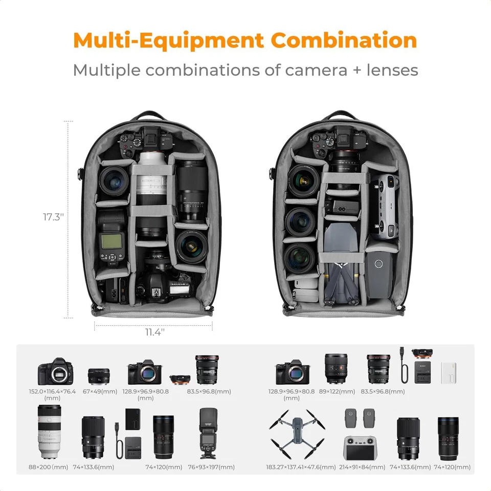 K&F Concept 18L Camera Backpacks Multi-Functional for Photographers Dslr Cameras - Image 4 of 4