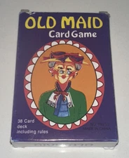 Vintage Old Maid Card Game Complete 38 Card Deck including Rules Original Box