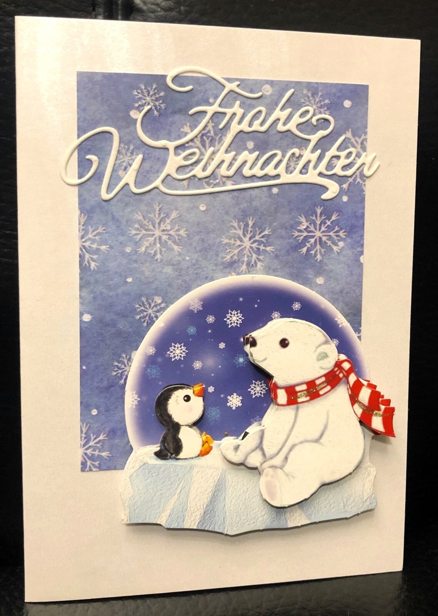 Weihnachtskarte Für Enkelin – 1. Weihnachten Mit Eisbär & Pinguin, Umweltfreundlich Aus Großbritannien