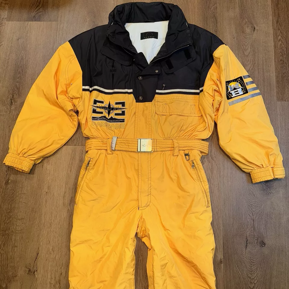 Bogner Ski Suit Mens Snowsuit One Piece Snow Bib Northwest Passage Vtg Medium 40 - Image 3 of 4