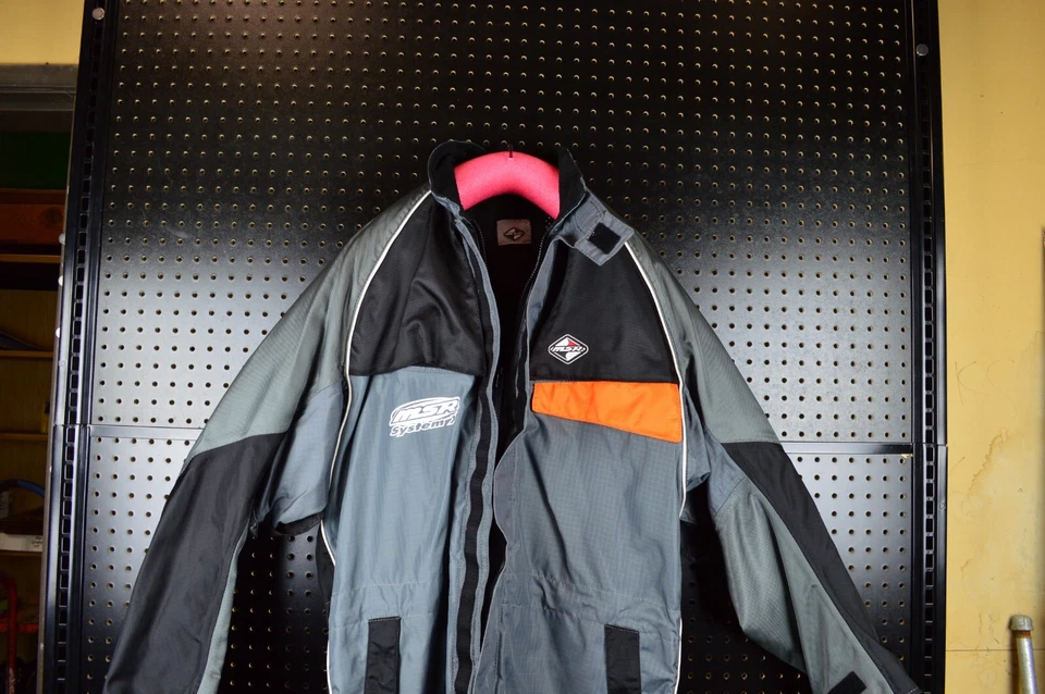 Chaqueta de motociclismo MSR System-X de nailon ventilada con cremallera gris negra para hombre X-L Foto 3 de 4