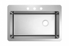 IPT 18 GAUGE DUAL MOUNT 33 IN. R22 SINGLE BOWL SINK DUA3322SB-R