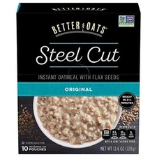 Better Oats Original Steel Cut Oatmeal Packets Instant Oatmeal Packets with S...