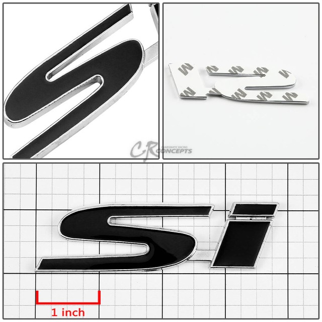 3M TAPE ON AUTO METAL EMBLEM LOGO TRIM BADGE CHROME BLACK FOR HONDA SI