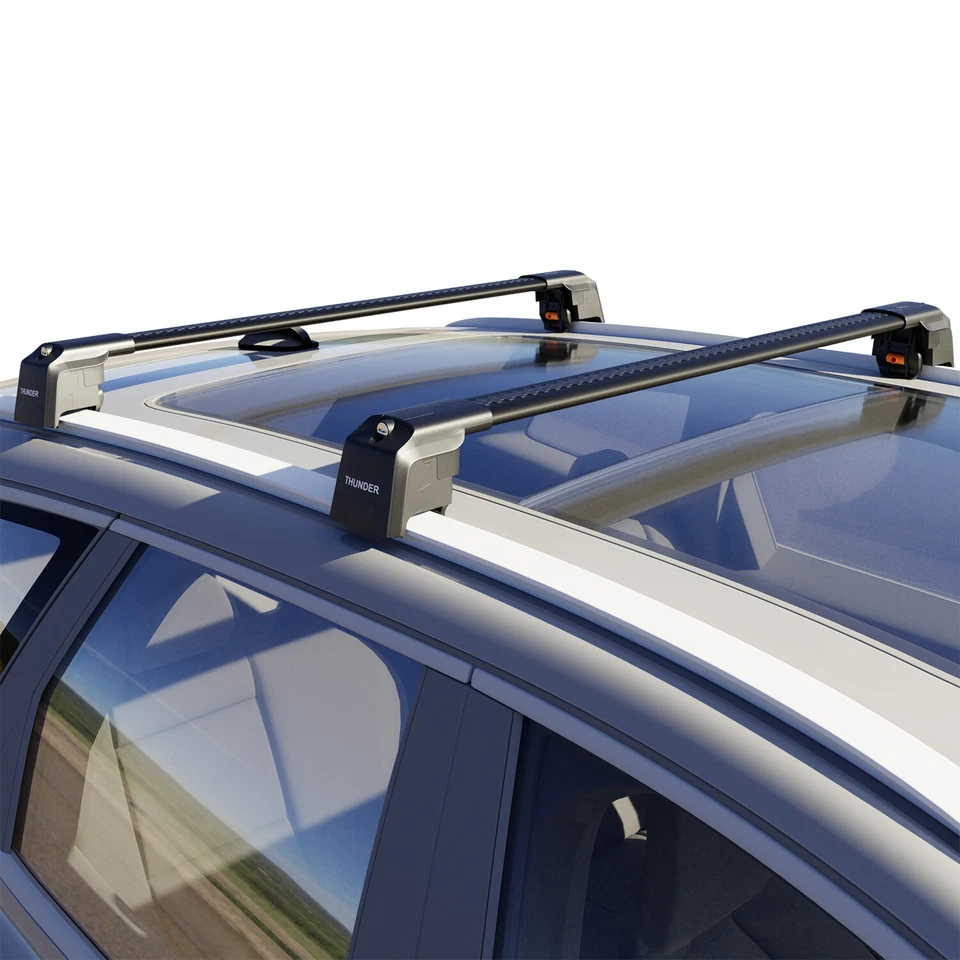 For Audi A6 Wagon 2005 2010 Black Aluminium Roof Racks Cross Bars Lockable New Foto 3 de 4
