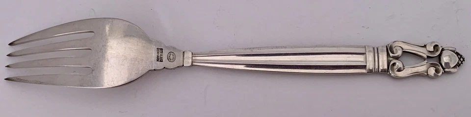 GEORG JENSEN ЖЕЛУДЬ УЗОР СЕРЕБРО 7 1/2» УЖИН ВИЛКА(Ы) - Изображение 4 из 4