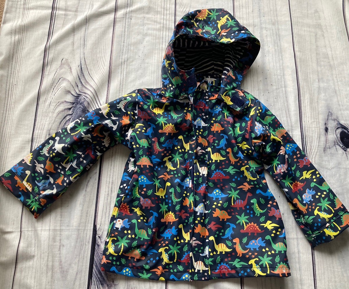 Jojo Maman Bebe Boys Rain Coat Dinosaurs Splish Splash 4-5 Years