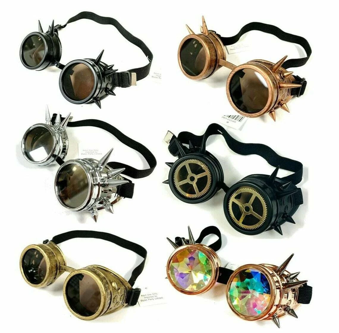 Steampunk Goggles Punk Retro Glasses Cyber Goth Cosplay Christmas Rainbow  Goggle