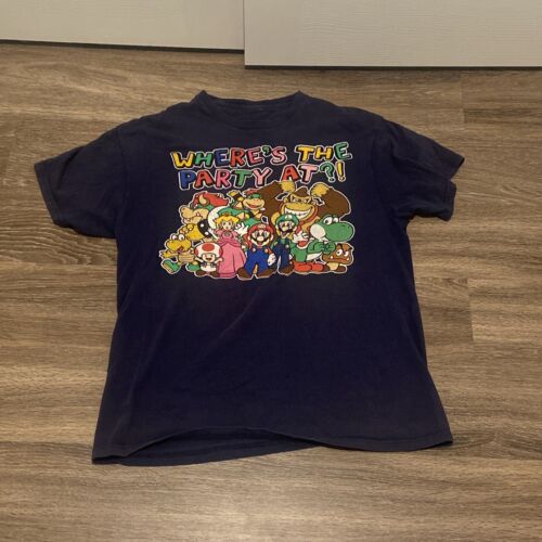 Mario Party Navy Blue Where’s The Party At T Shirt Sz M - Picture 1 of 4