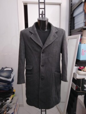 CONBIPEL used leather jacket men man size 50 grey XYC478L