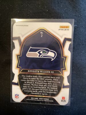 2022 SELECT KENNETH WALKER III BLACK GREEN DIE-CUT PRIZM ROOKIE